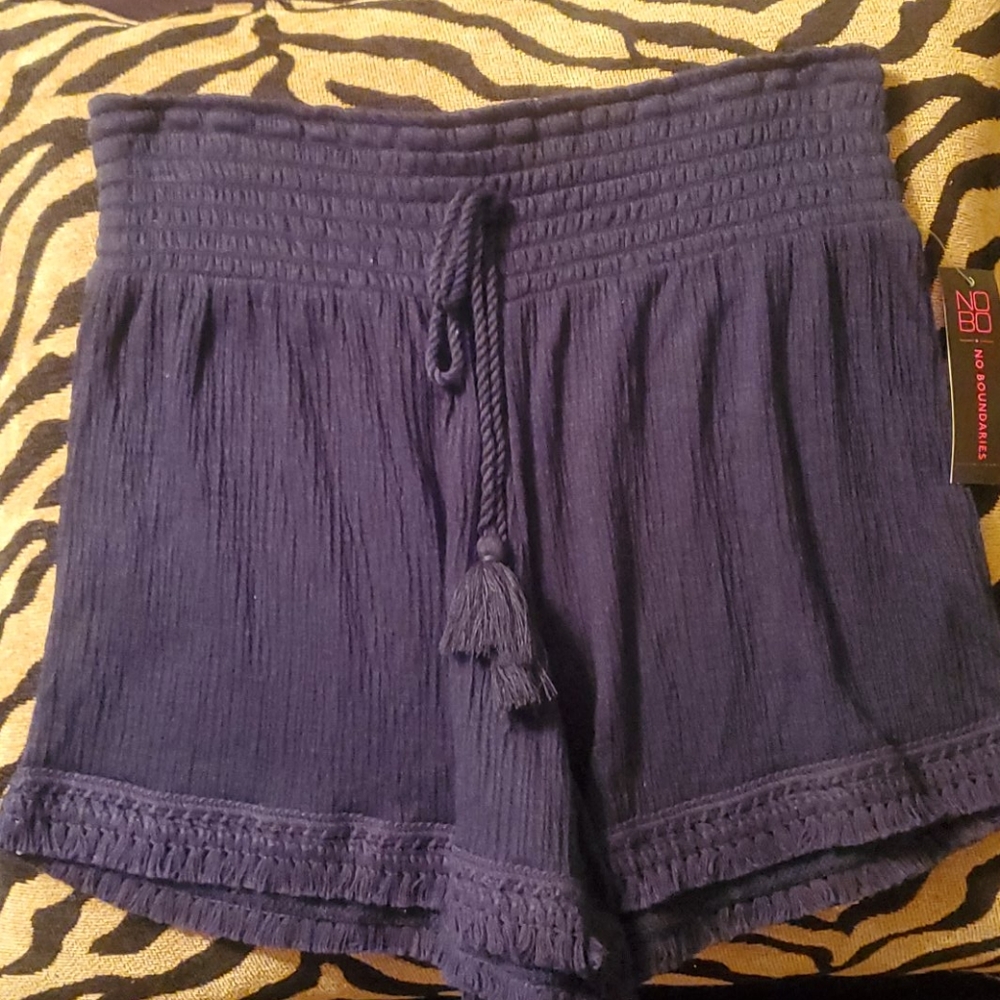 No Boundaries Navy Shorts with Tassel Trim Size XS